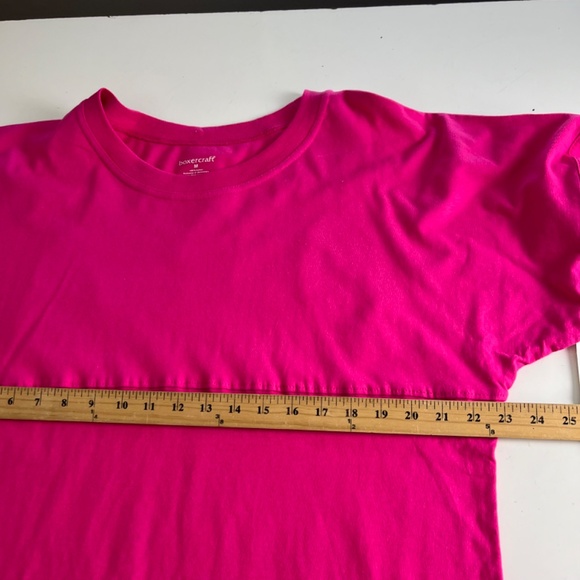 Boxercraft x Disney Hot Pink Glitter Spell Out Crew Neck T-Shirt Womens Medium - Picture 6 of 9